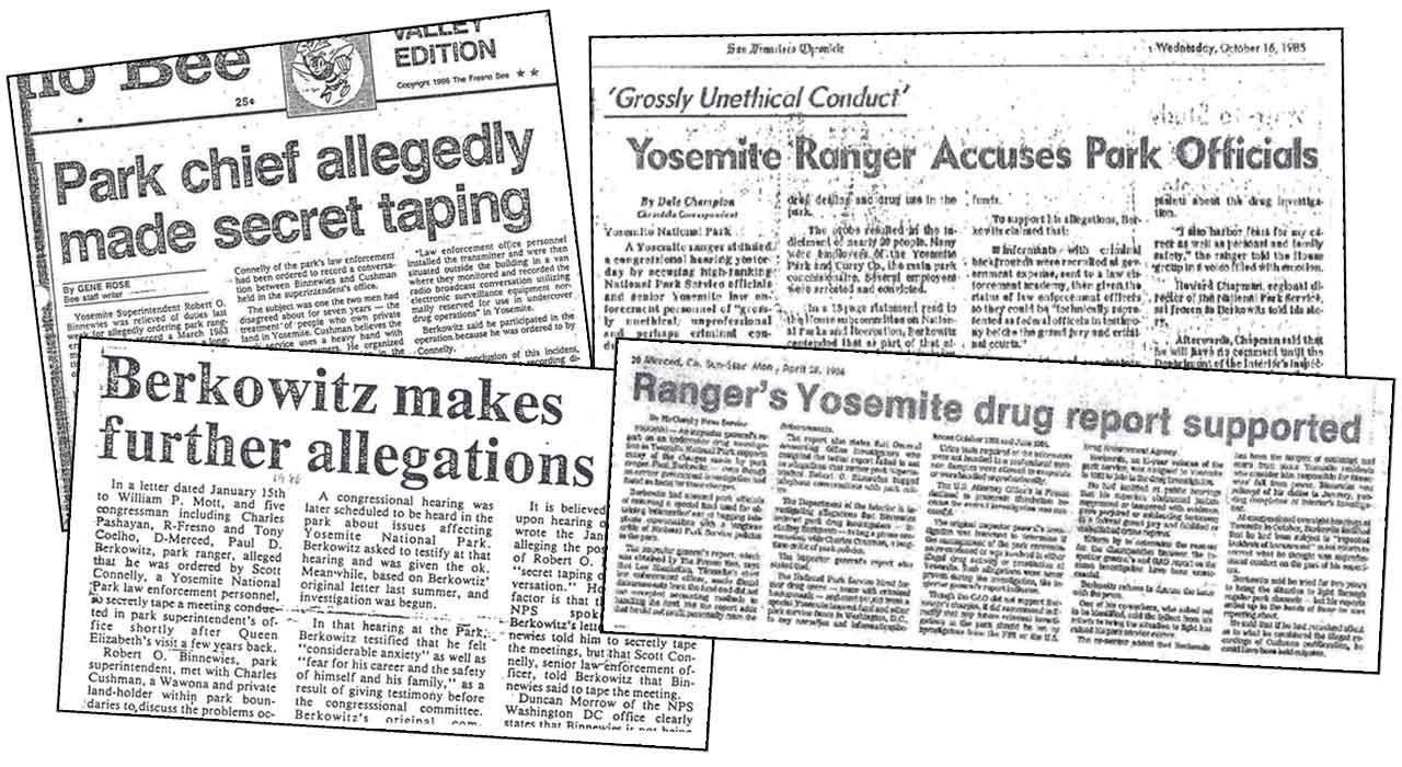 NEWSPAPER HEADLINES RELATED TO YOSEMITE INVESTIGATIONS